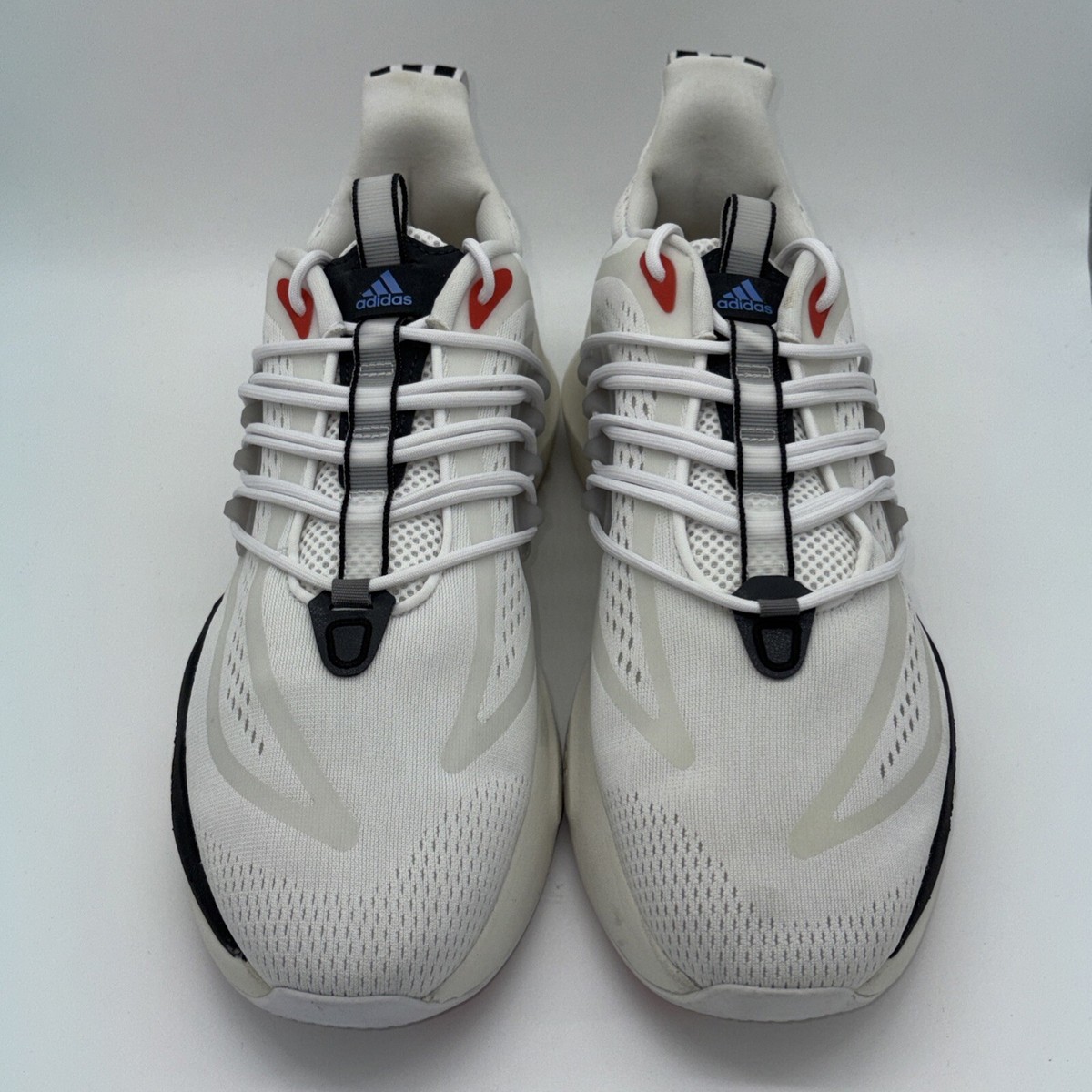 NWT Adidas Alphaboost VI Sz 12 Athletic Running Shoes Cloud White Blue Fusion S1 Adidas AlphaBoost V1 White Black Blue Fusion (HP2757) Men main image 4