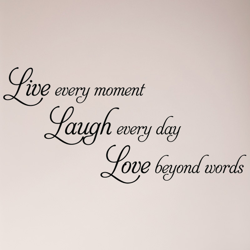 Love Live Laugh Wall Stickers Wall Quote Decal: "Live Every Moment, Laugh  Every Day, Love Beyond Words" - Removable Vinyl, White Live Laugh Love  Vinyl Decal Blinggo ビニールデカール Live Every Moment, Laugh Every Day, Love Beyond W