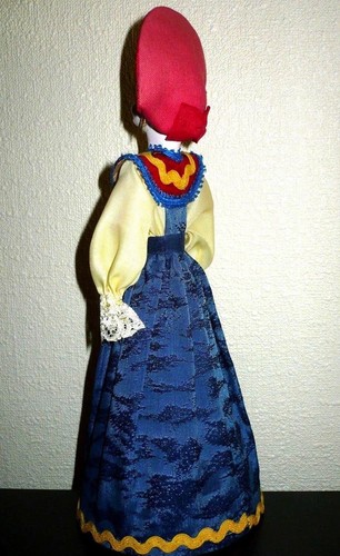 Trachtenpuppe Stoff Masse Puppe Russland Märchen Mädchen Figur UDSSR Handarbeit - Bild 2 von 3
