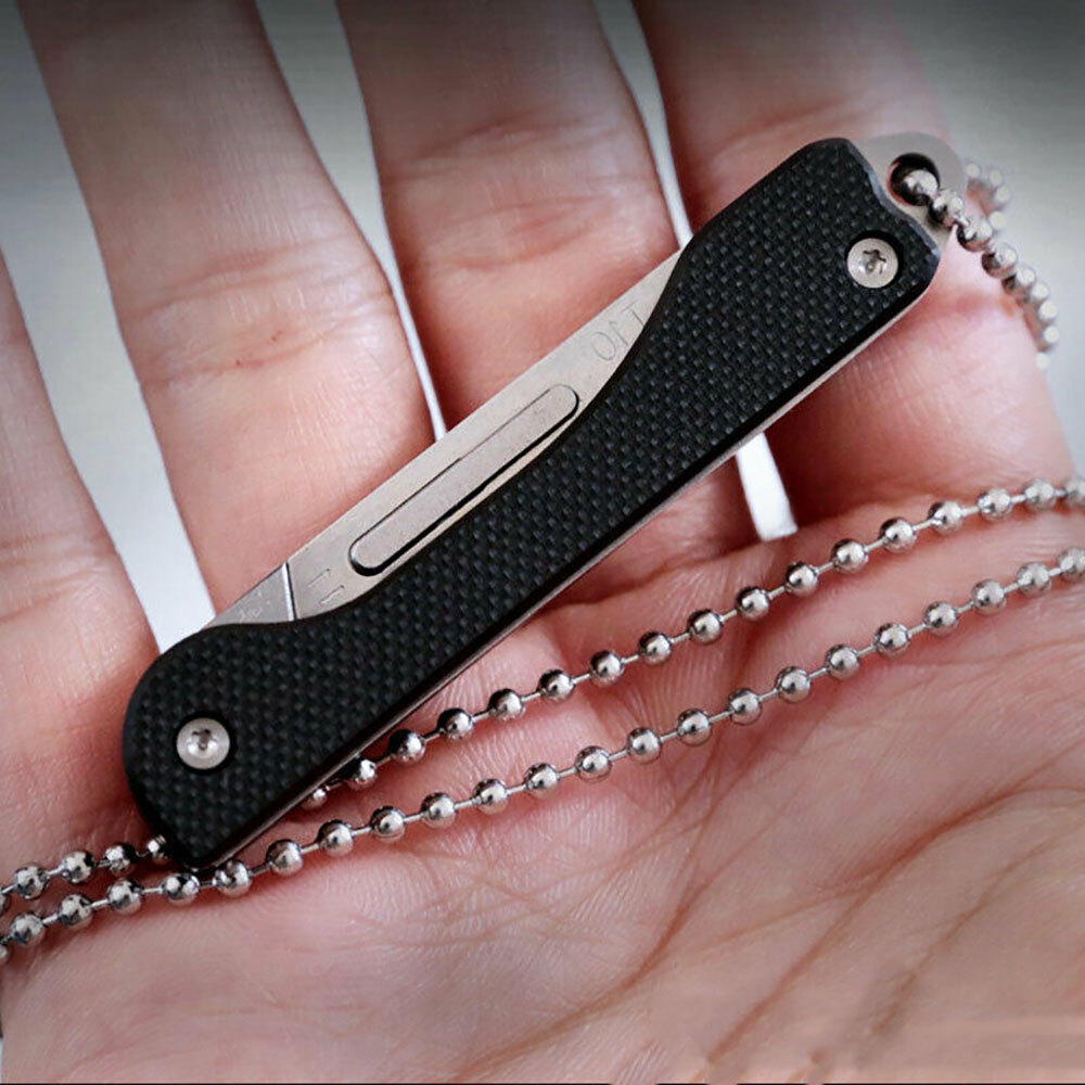 Pocket Utility Knife Replace Blade Scalpel EDC Outdoor Keychain Folding Knife **