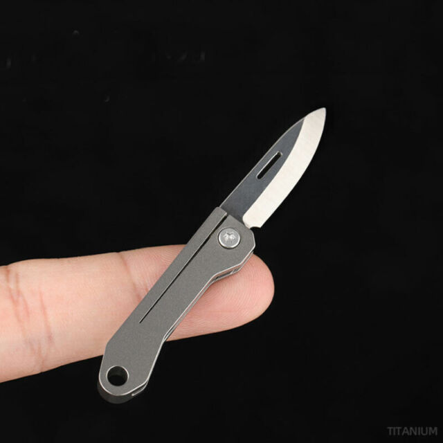 Mini TC4 Titanium keychain Folding Knife Letter Opener Outdoor Camping EDC Tool