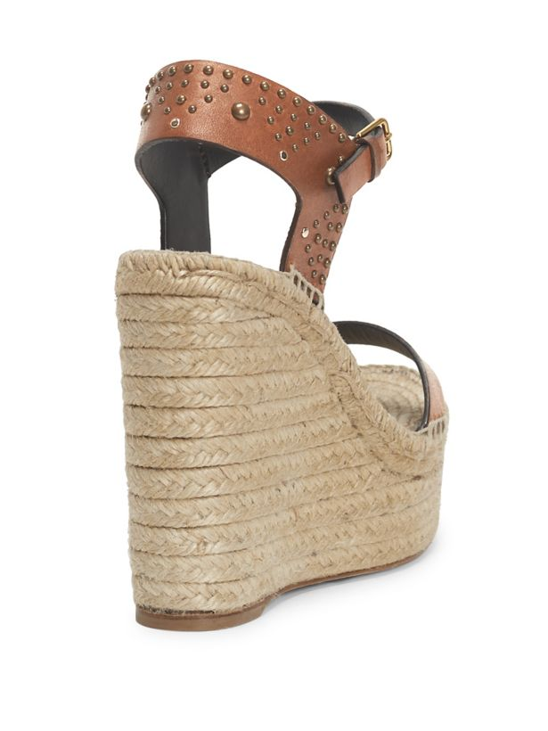 Sandali espadrillas Saint Laurent in pelle con zeppa plateau 42 prezzo al pubblico consigliato: $ 895 00