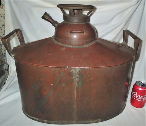 ANTIQUE HOME MAN BREWER TOOL COPPER BRASS STILL KETTLE SPIGOT BOILER POT WHISKY