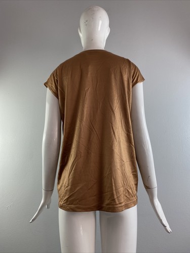 NWD AKRIS Womens Cap Sleeve Silk Tank Top Beige US Size 4 - Picture 3 of 7