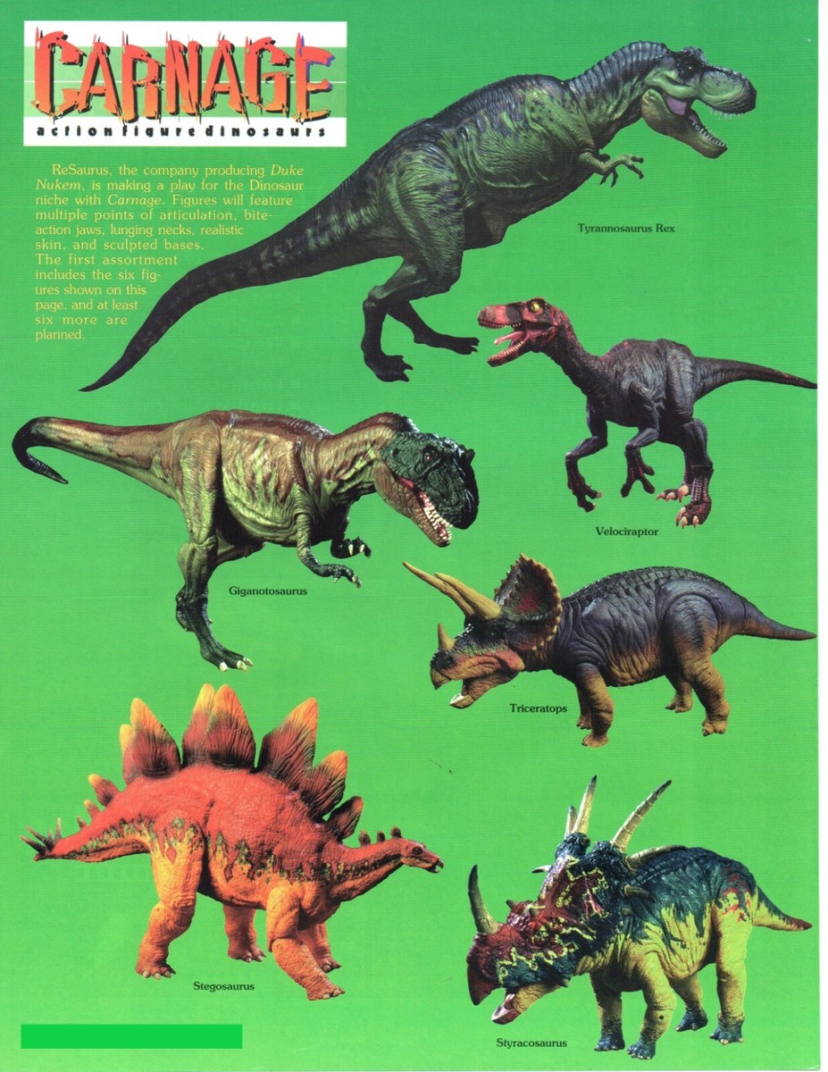 1998 CARNAGE Video Game DINOSAUR PRINT AD - VINTAGE ACTION FIGURES