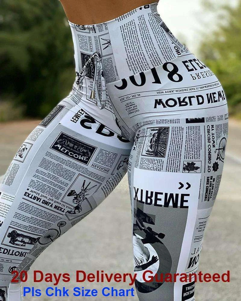 Newspaper leggings sale