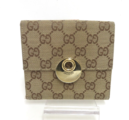Authentic GUCCI GG Canvas Bifold Compact Wallet #40217