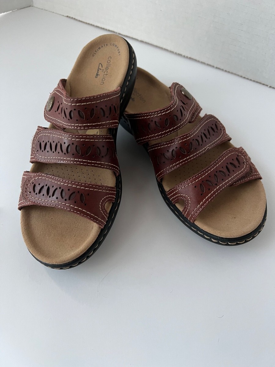 Clarks Laurieann Dee Womens Slide Sandal Sand Leather US Size M