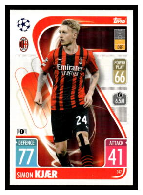 2021 Topps Match Attax Champions & Europa League  #347 Simon Kjaer - A.C Milan