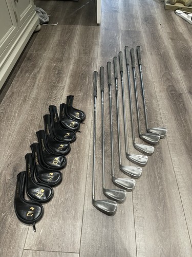 Lynx USA Stahlschaft Set Lot 9,8,7,6,5,3,SW,PW & The Masters Leder Kopfbedeckungen