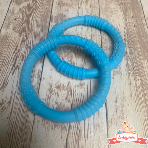 TEETHER Toys for Baby 10 PACK Teething Rings 4 Colours Safe Pacifier Ring 3.5" - Picture 3 of 16