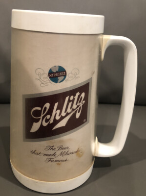 Vintage Schlitz Logo THERMO-SERV Insulated Mugs Made U.S.A.