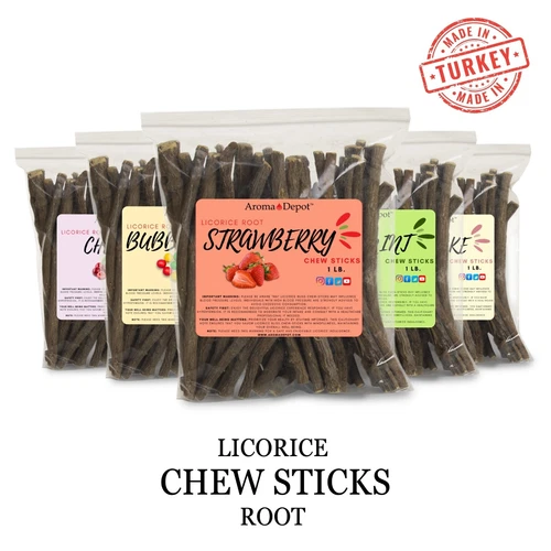 Licorice Root Chew Sticks Bulk 100% Pure Natural Flavored Glycyrrhiza Glabra