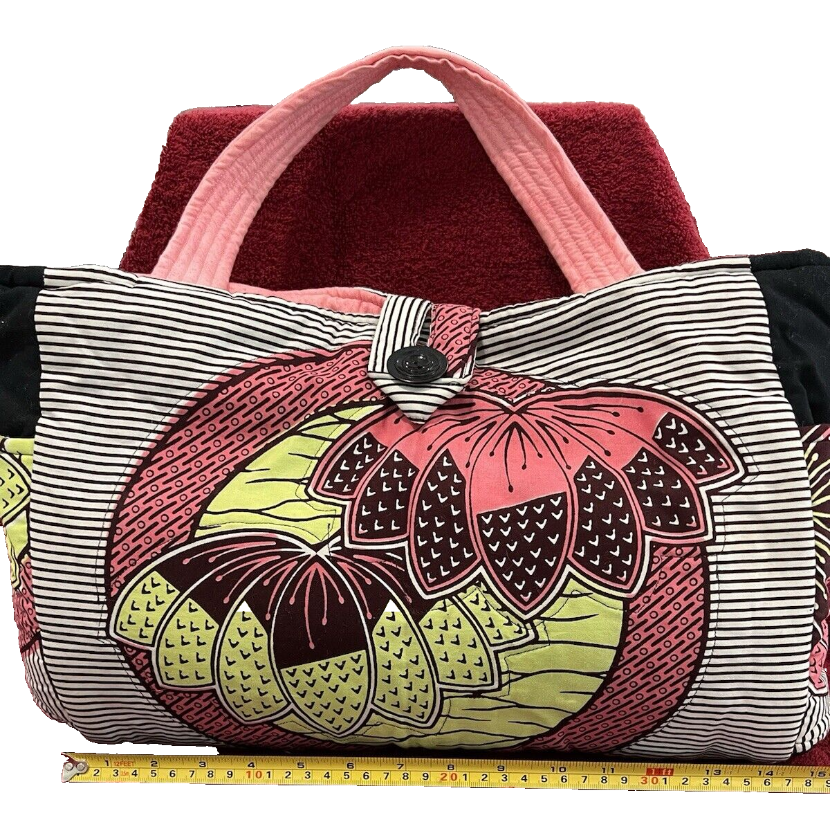 6-Pocket 14x7x10 Inch Washable Soft Tote Bag with Button Closure-image