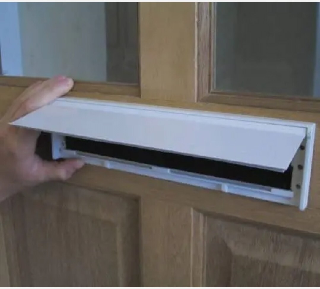 Letter Box Cover with Brush & Flap for Internal OR External Use White