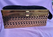 Vintage 1950s Brass Filigree Box Bag Purse