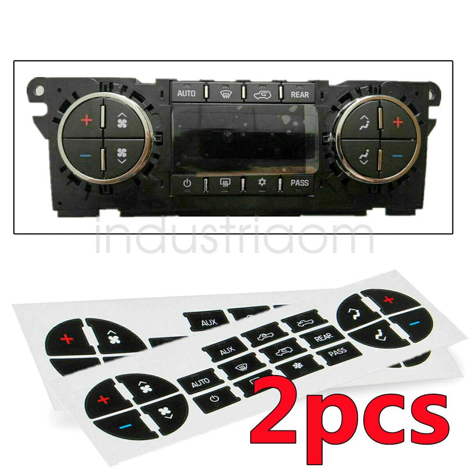 2x AC Dash Button Repair Kit Dual Climate Control Decal Sticker For GM SUV Truck - Изображение 2 из 4