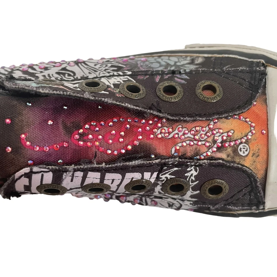 De colección Ed Hardy Zapatillas bajas sin cordones Zapatos Niña 2-Y2K Calaveras de tigre Foto 3 de 4
