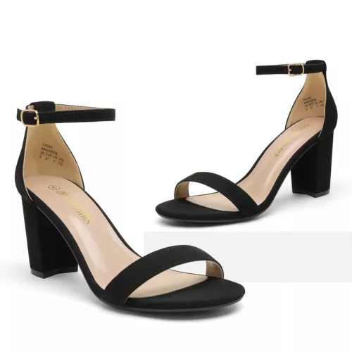 Damenschuhe Hochzeitssandalen offene Zehenpartie klobiger niedriger Absatz Party-Sandalen Größe 5-11 - Bild 62 von 63