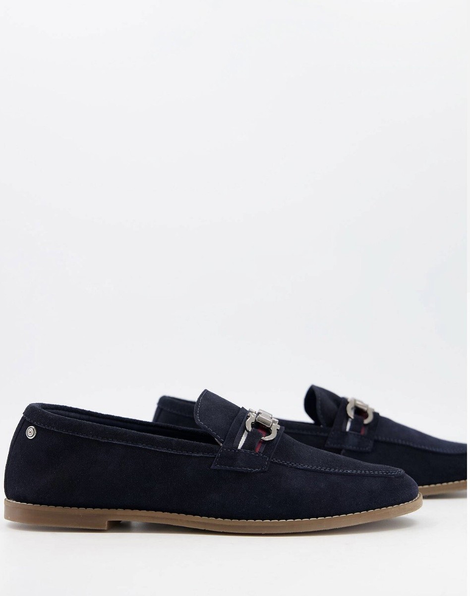 Ben Sherman Suede Snaffle Bar Loafers In Navy Stripe | eBay display picture 3