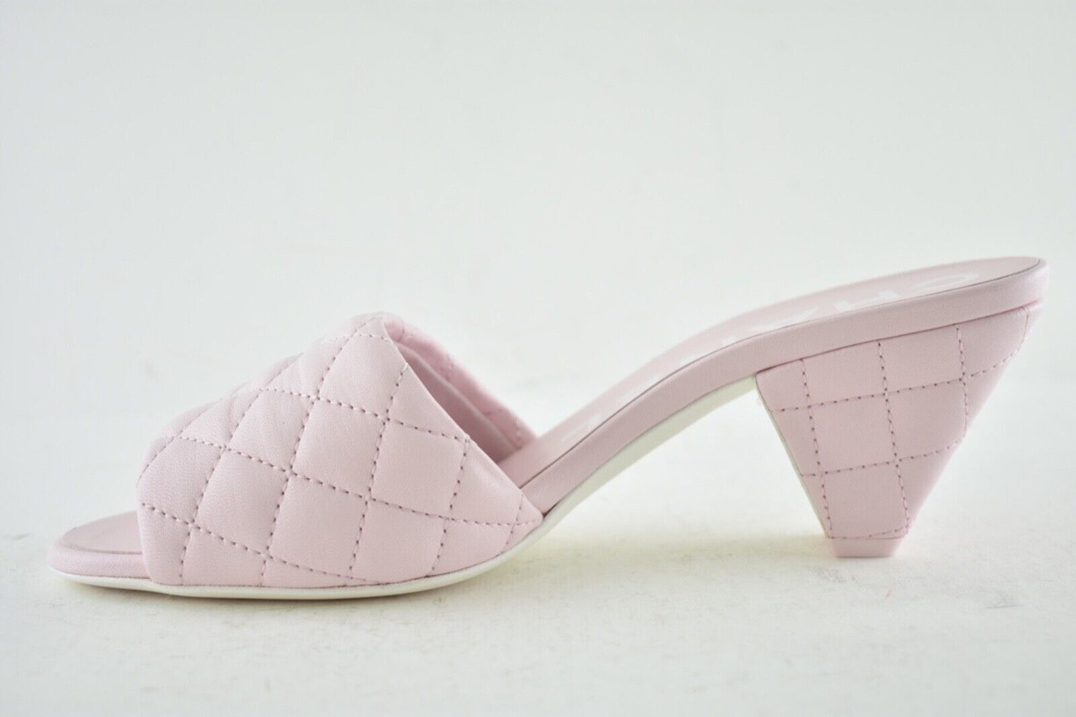 CHANEL パンプス ピンク CHANEL Mesh Suede Kidskin Cap Toe CC Slingback Flat 40 Pink