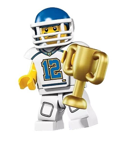 LEGO - Minifig, Football / Rugby Ball w/ Blue & Orange 'RUGBY