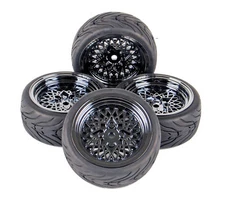 1/10 Rc Car Wheels Tires Set Onroad for Kyosho Fw06 Fazer Hpi Rs4 Associated Tc4