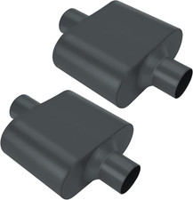 Pair of Single Chamber Performance Race Muffler 2.5" Center/Center Universal Muf