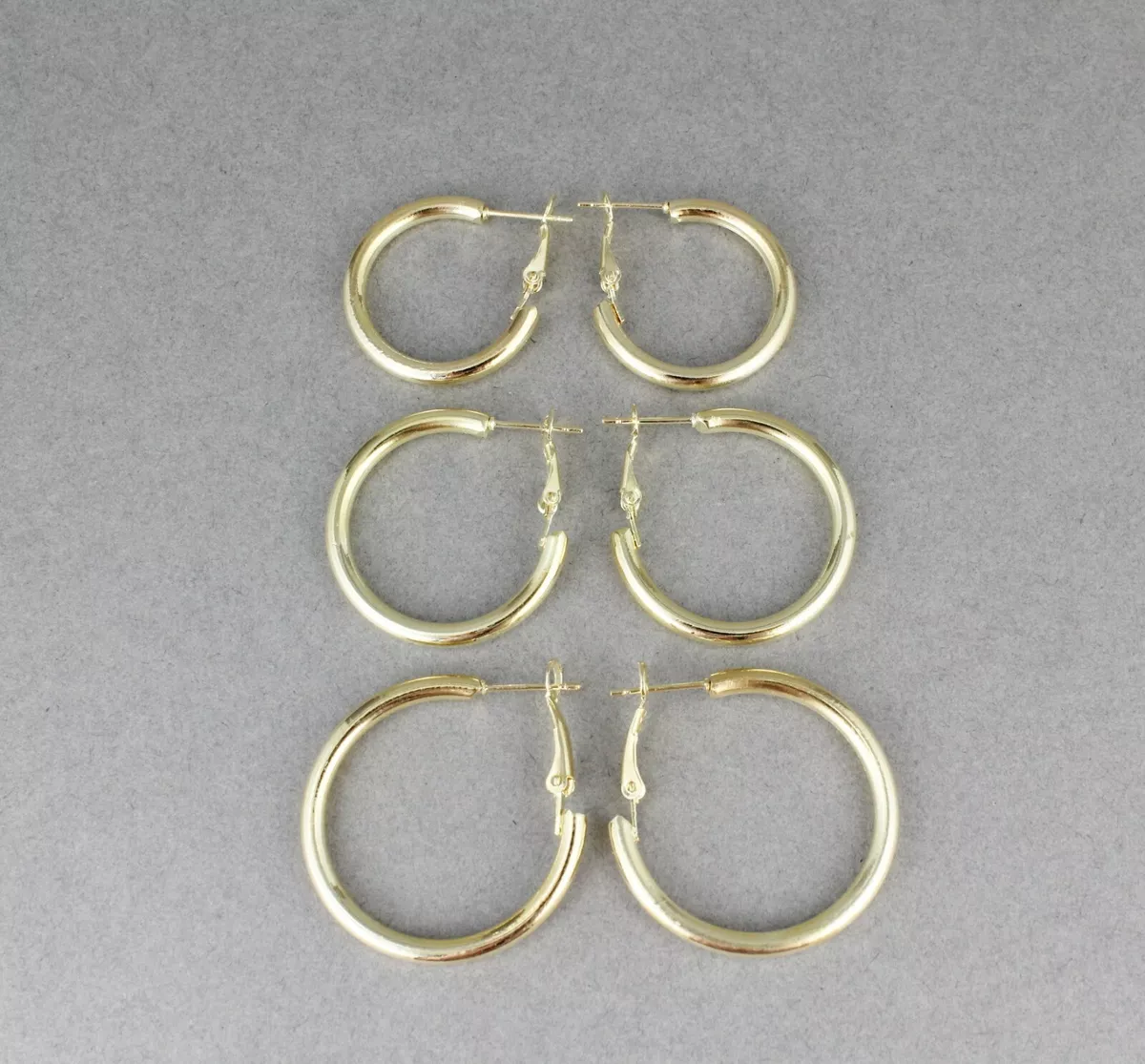 14k Gold Hoop Earring Set