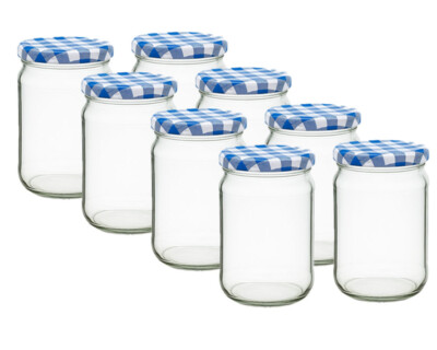 Rundgläser 720ml To 82 Blau Kariert Einmachgläser Einmachgläser Fermentieren