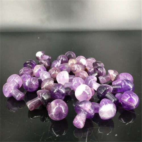 100pcs Natural Amethyst Quartz Dream Hybrid Crystal Hand Carved Mushroom Healing - Picture 3 of 9