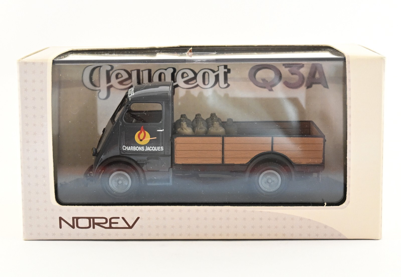 Camion Peugeot Q3A Charbons Jacques Norev nostalgie des routes de France miniature échelle 1/43