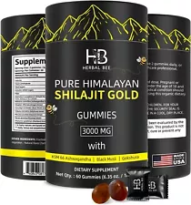 3 Pack-Himalayan Shilajit GOLD Gummies, Organic, Extremely Potent 3000mg, F.Acid