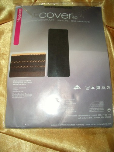 Hudson Cover blickdichte halterlose Strümpfe Gr. 35-37 dkl.braun Stay Ups OVP - Bild 2 von 2