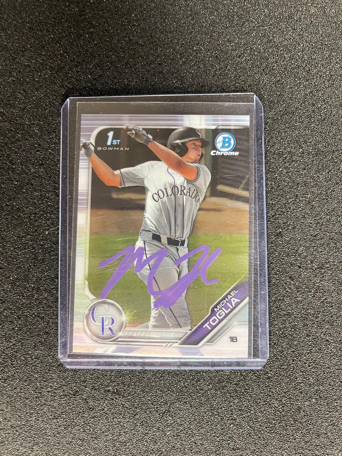 2019 Bowman 1st Chrome Draft MICHAEL TOGLIA RC Prospect Auto Autograph Rockies