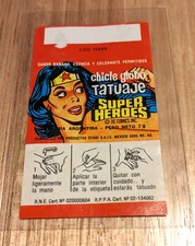 RARE Argentina Supergirl Tattoo wrapper STANI Topps DC Comics Super Heroes 1960s