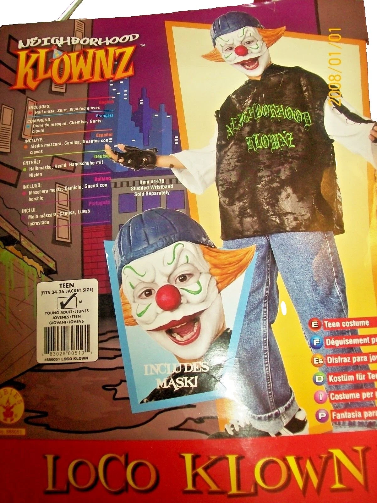 S 的小丑和马戏团黑色男式演出服