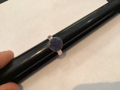 VINTAGE AUTHENTISCHER SIGNIERTER RING STERLINGSILBER & DRUZY RUND EINZIGARTIG KEINE RESERVIERUNG