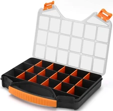 Hardware Organizer Box with Dividers - 18 Compartments Small Parts Organizer ...
