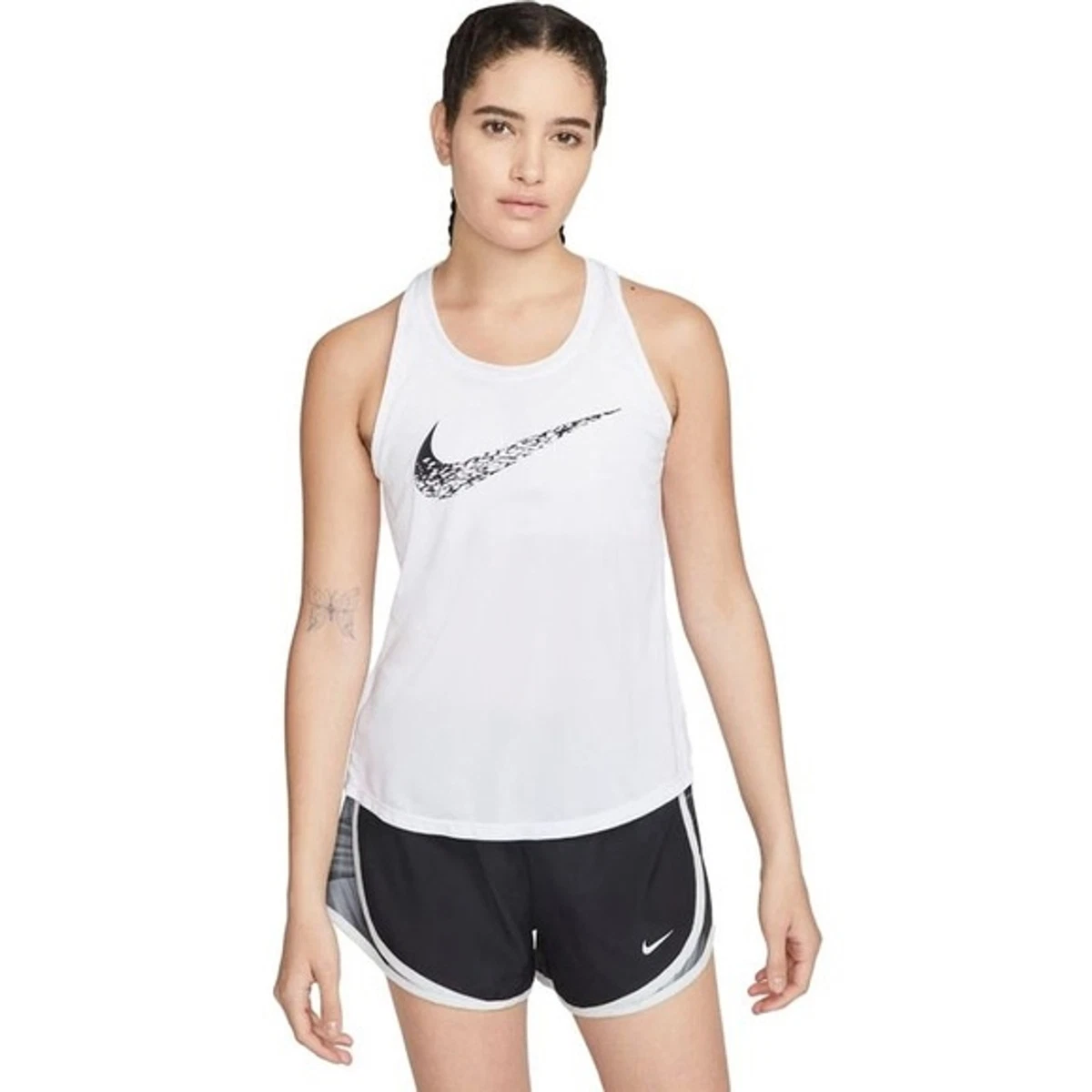 Nike Dri-Fit Swoosh Run Womens Running Tank Top White