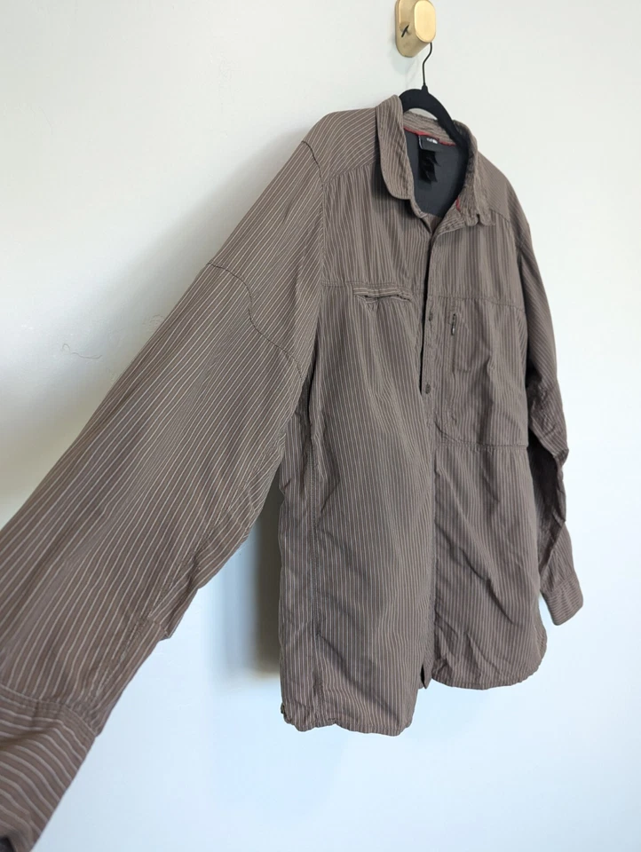The North Face Shirt Mens Size XL Brown Stripe Vented Long Sleeve Outdoor Hiking - Image 3 of 4