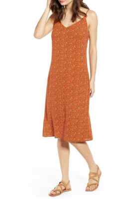 One Clothing Slip Dress Size XS Knee Length Animal Print Orange  NEW  A4