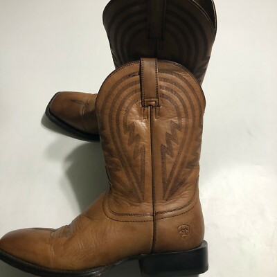 Ariat Circuit Herd Boss Western Boot Square Toe Brown Leather Size D 