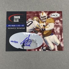 Shaun Ellis Rookie Auto /999 2000 Sage #A14 Insert RC Autograph Card NY Jets. rookie card picture