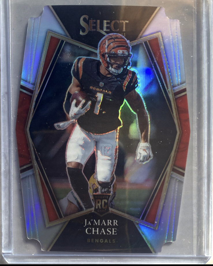 Ja'Marr Chase 2021 Select Premier Level Die Cut Silver Prizm #147 Bengals RC