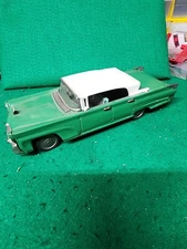 Vintage Bandai 1958 Lincoln Continental Mark lll Tin Friction Car Red