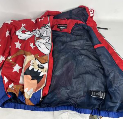 Members Only Looney Tunes Hooded Windbreaker Jacket XL Bugs Bunny Taz NWT - Picture 10 of 16
