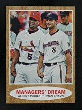 2011 Topps Heritage #18 Albert Pujols Ryan Braun Cardinals Brewers