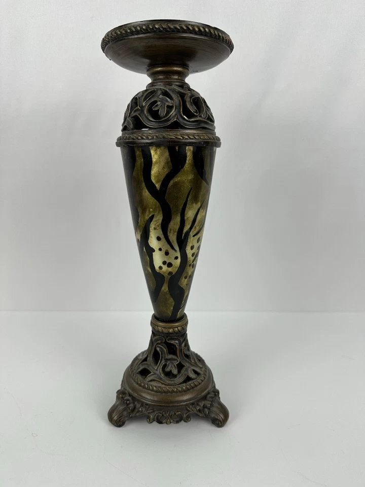 Candelabro de metal y cerámica con estampado de animales Safari Foto 2 de 4