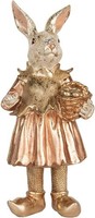 Clayre & Eef Deko-Kaninchen Beige Rosa 14X13X35 Cm Osterdekoration